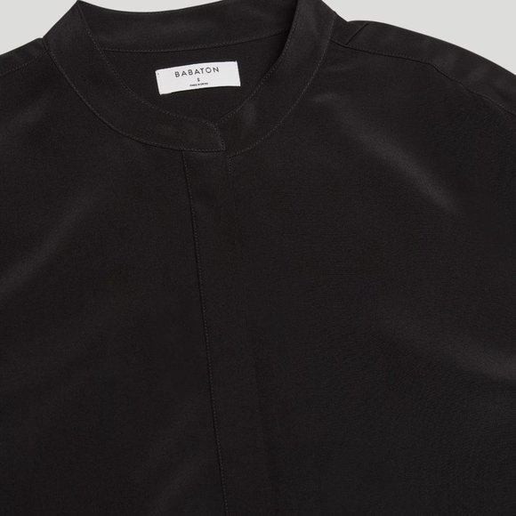 Aritzia Babaton Notion Black Silk Blouse Size Small - Picture 15 of 15